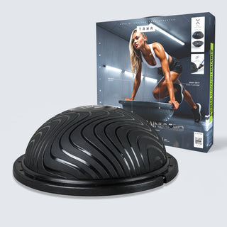 TRNR Balance Trainer Pro and Packaging | Balance & Core Strength Training Gear | Inflatable Dome with Resistance Tube Brackets