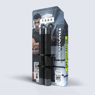 TRNR Velocity Rope in Black With Packaging | Speed Jump Rope for Double & Triple Unders | Adjustable 3m Lightweight Cable