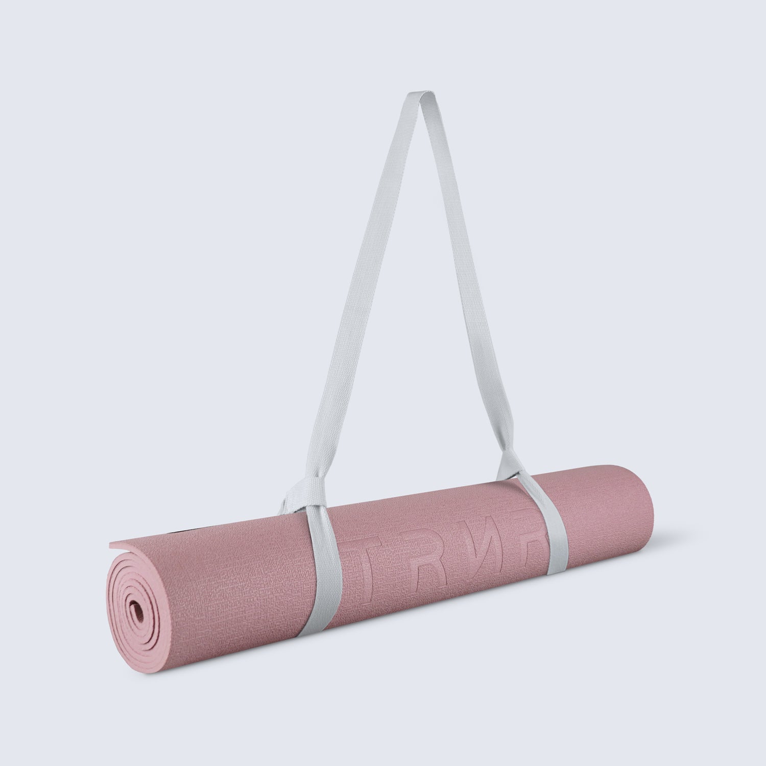 Rolled-up Neo Mat in Rose Colour and 6 mm Thickness | Featuring Light Grey Carry Strap