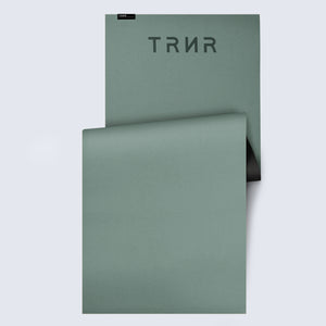Overview of the Cloud Mat 5 mm (Sage/Black Colour) by TRNR | Featuring Debossed TRNR Logo and Label