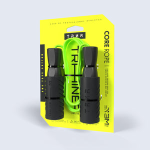 TRNR Core Rope | Jump Rope in Black and Lime with Packaging