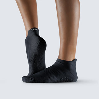 TRNR Ankle Grip Socks - Black | Yoga, Barre and Pilates Socks with Bottom Grippers