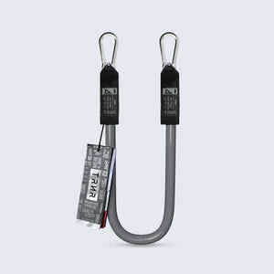TRNR Stackable mIni Resistance Tube with Clip Ends on Light Grey Background