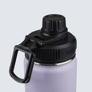 TRNR Studio Bottle 710 ml capacity (Lilac) |  Lid Photo Featuring Easy-Grip Handle and Screw Top