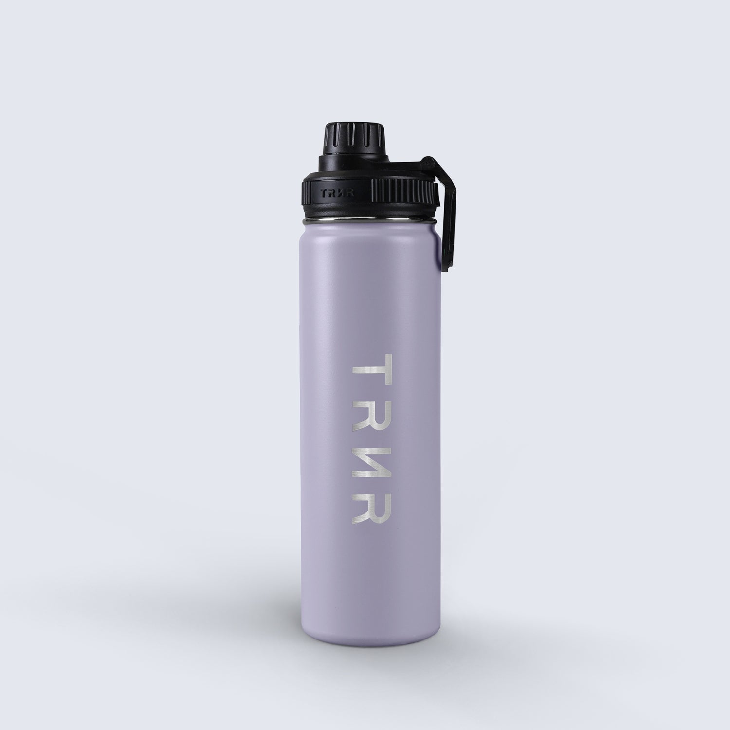 TRNR Studio Bottle (Lilac) in 710 ml capacity | Product Overview Featuring TRNR Logo and Screw Lid with Handle