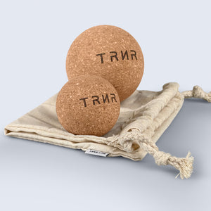 Close-up on the TRNR Cork Balls Set & Carry Bag