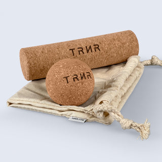 Close-up on the TRNR Cork Release Set Featuring a Cork Roller and Cork Trigger Ball with Carry Bag