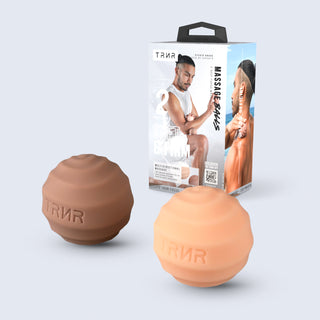 TRNR Massage Balls in Nude & Clay (Soft & Firm) Along With Packaging