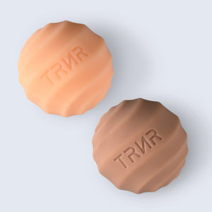 Close-Up on the TRNR Massage Balls in Nude & Clay | Soft & Firm