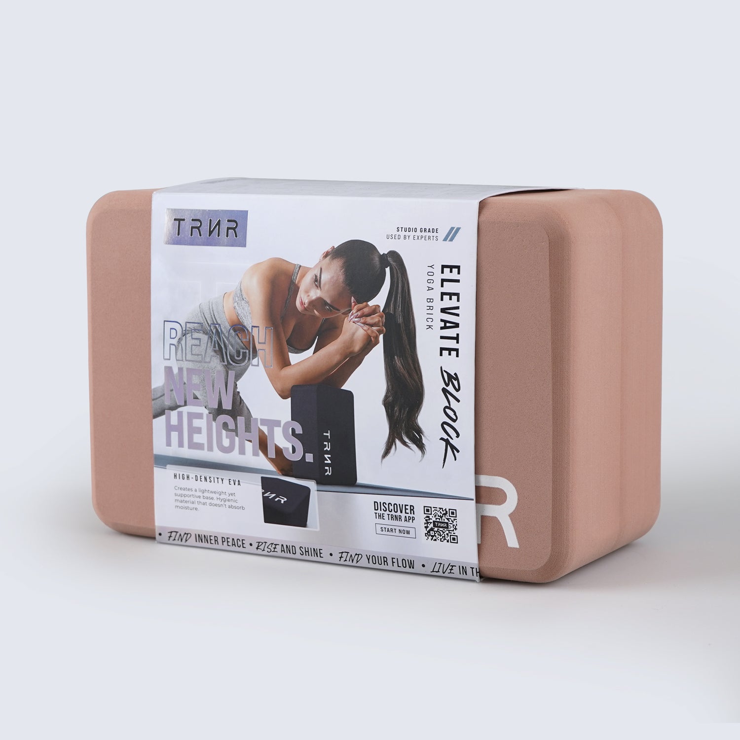 Packaged TRNR Elevate Block | High-Density EVA Foam Yoga Block | Clay Colour | Product Overview