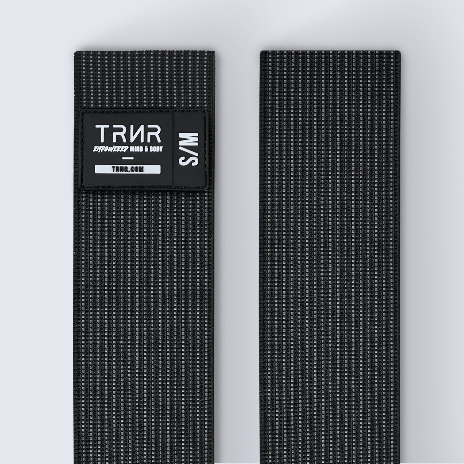 TRNR Stretch Band S/M | Close-Up of Webbing and Label